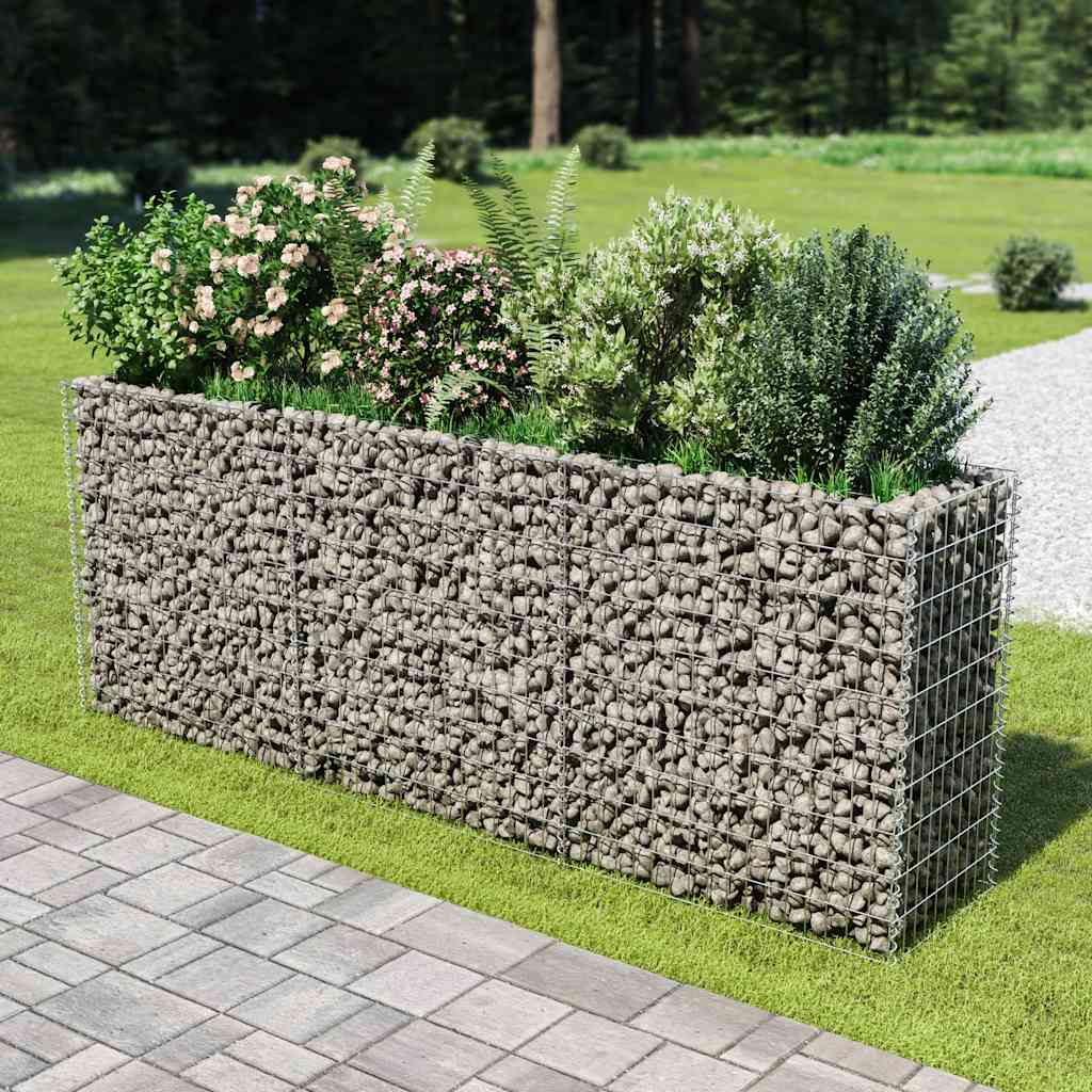 Gabbione Letto Rialzato in Acciaio Zincato 270x50x100 cm | homemem39