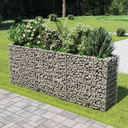 Gabbione Letto Rialzato in Acciaio Zincato 270x50x100 cm