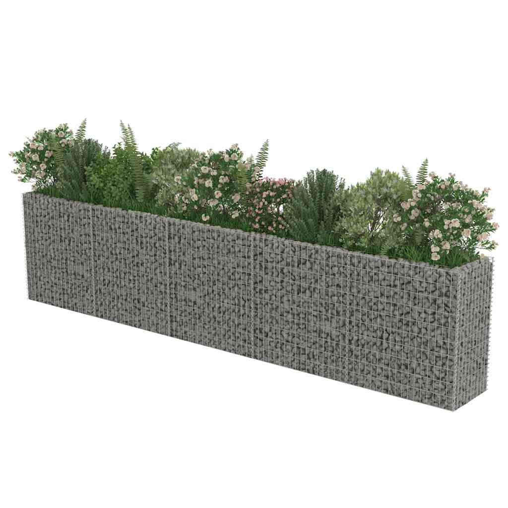 Gabbione Letto Rialzato in Acciaio Zincato 450x50x100 cm | homemem39
