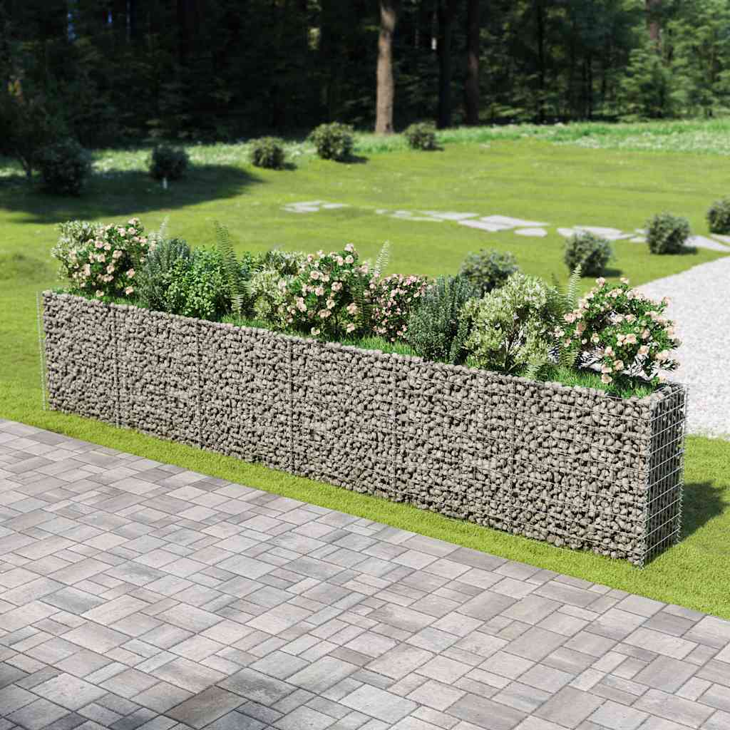 Gabbione Letto Rialzato in Acciaio Zincato 540x50x100 cm