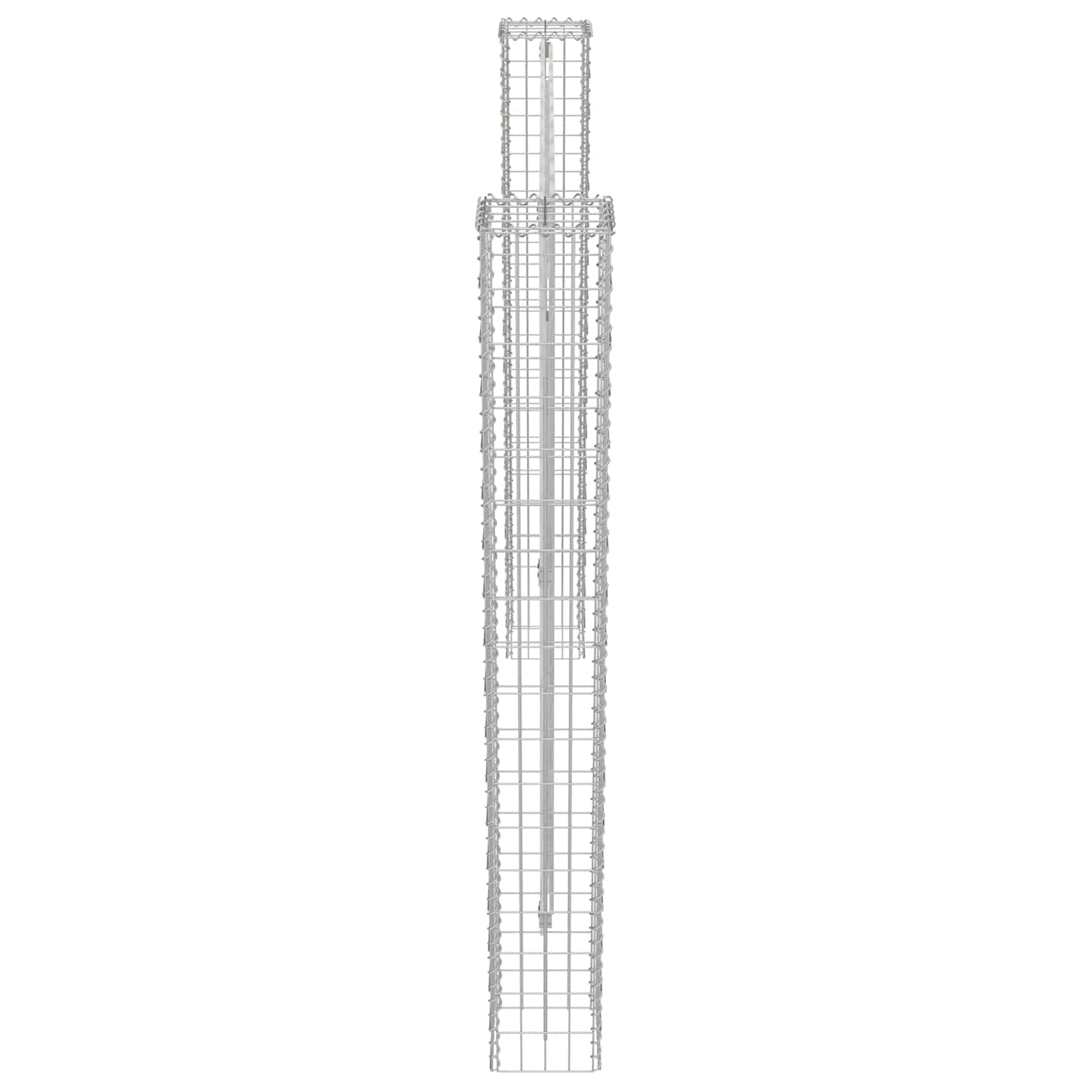 Palo della recinzione 2 pcs Argento 20 x 20 x 190 cm Metallo | homemem39