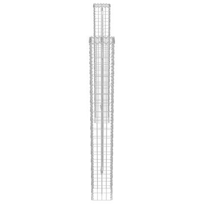 Palo della recinzione 2 pcs Argento 20 x 20 x 190 cm Metallo