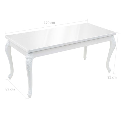 Tavolo da Pranzo 179x89x81 cm Bianco Lucido - homemem39