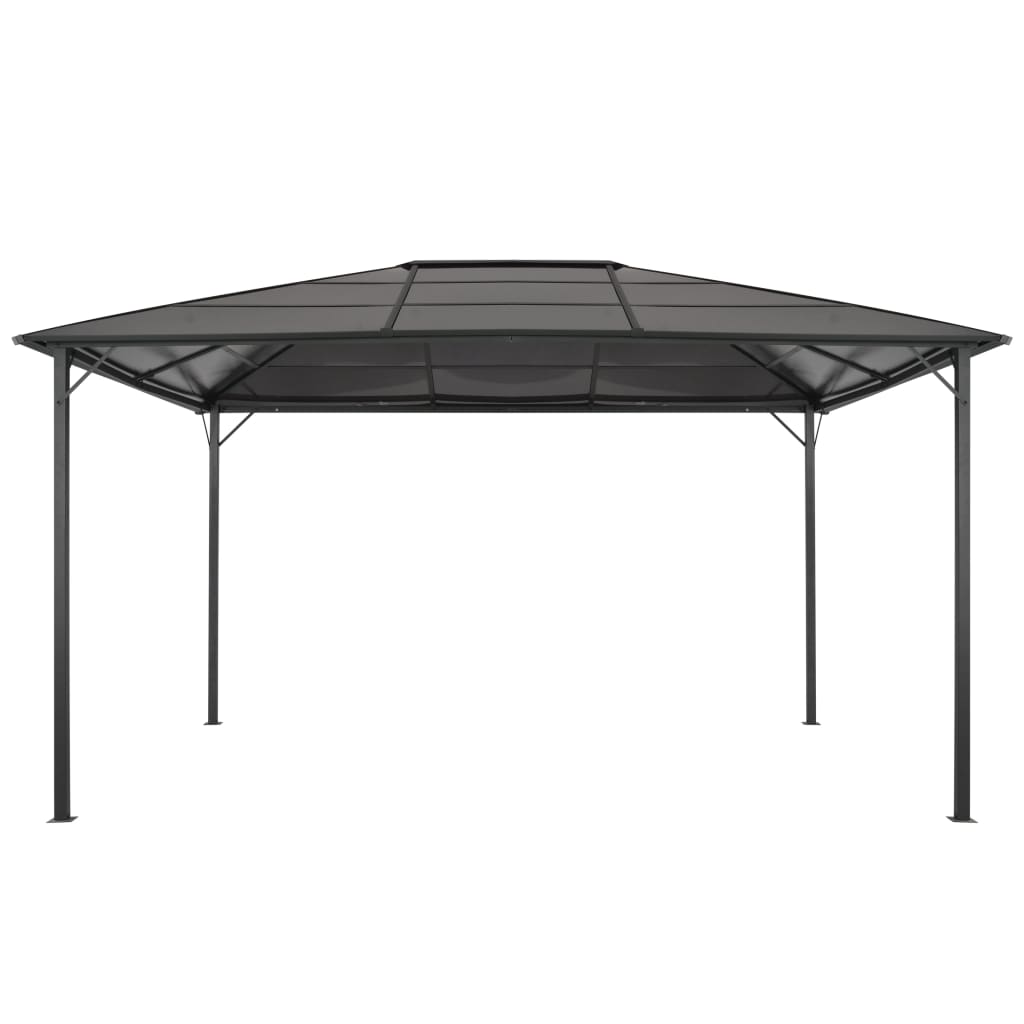 Gazebo con Tetto in Alluminio 4x3x2,6 m Nero - homemem39