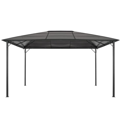 Gazebo con Tetto in Alluminio 4x3x2,6 m Nero - homemem39