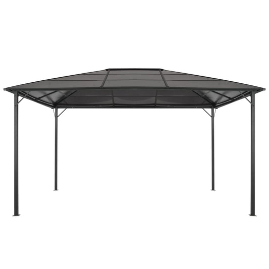 Gazebo con Tetto in Alluminio 4x3x2,6 m Nero - homemem39
