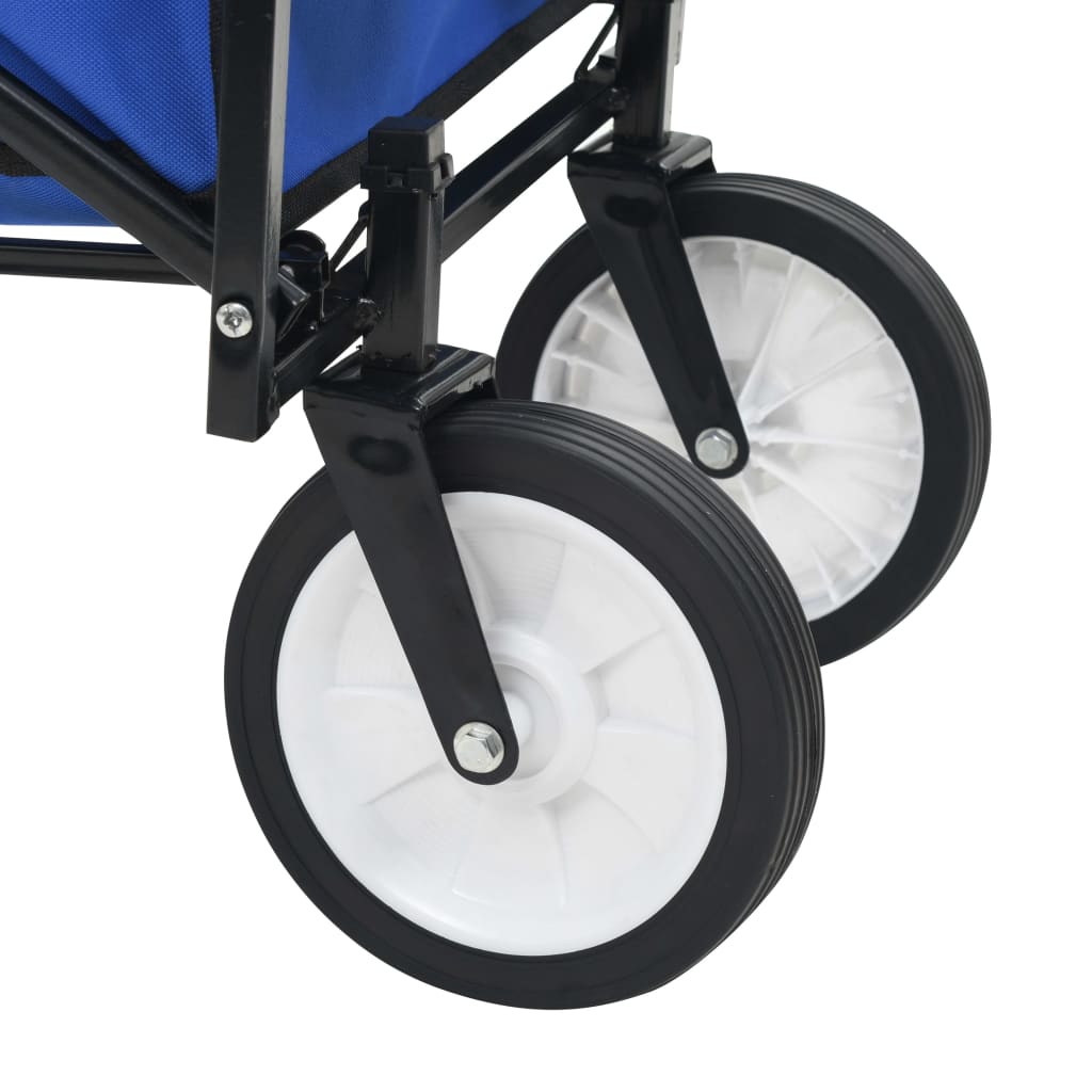 Carrello Pieghevole a Mano in Acciaio Blu - homemem39