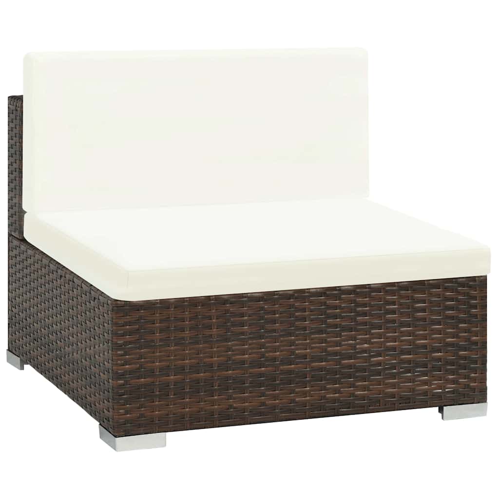 Set Divani da Giardino 6 pz con Cuscini in Polyrattan Marrone | homemem39