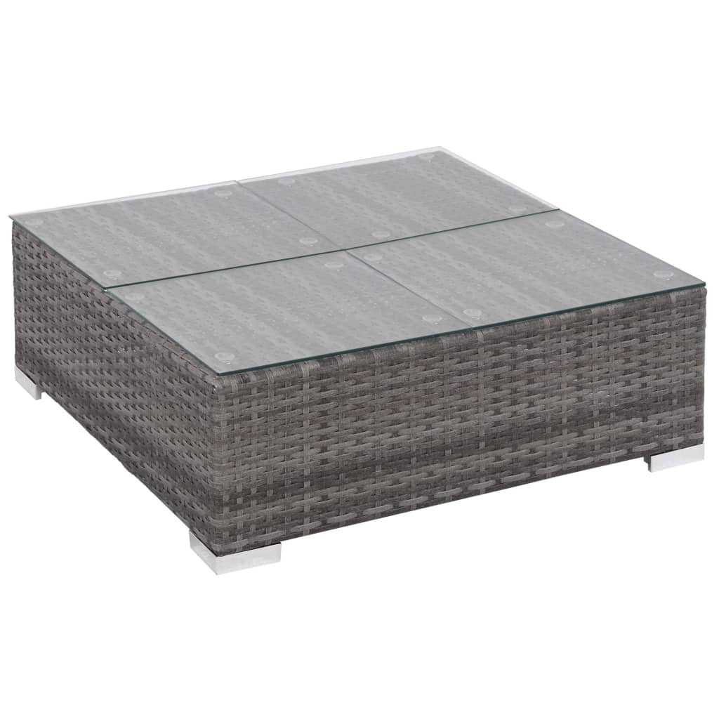 Set Divani da Giardino 6 pz con Cuscini in Polyrattan Grigio - homemem39