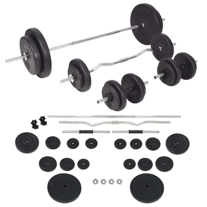 Panca Multifunzione con Bilanciere e Set di Manubri 90 kg | homemem39