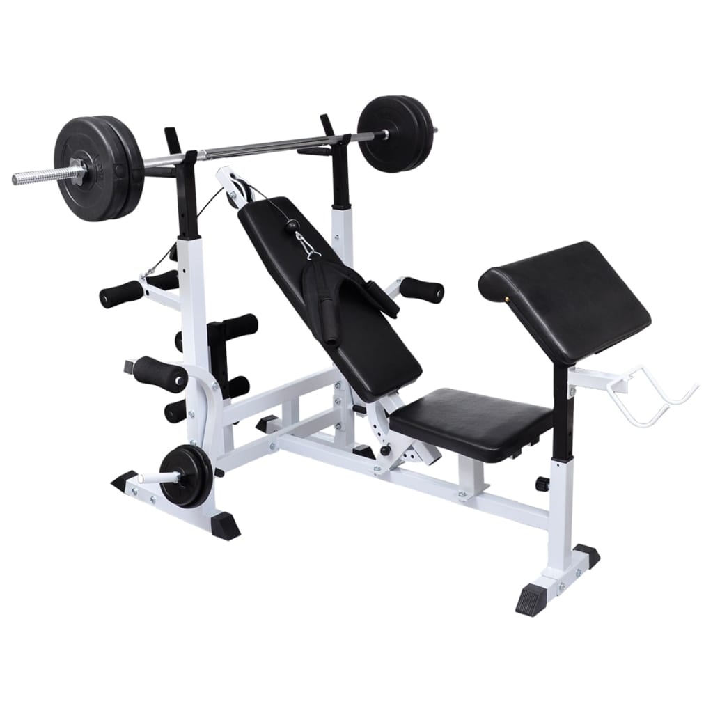 Panca Multifunzione con Bilanciere e Set di Manubri 120 kg | homemem39
