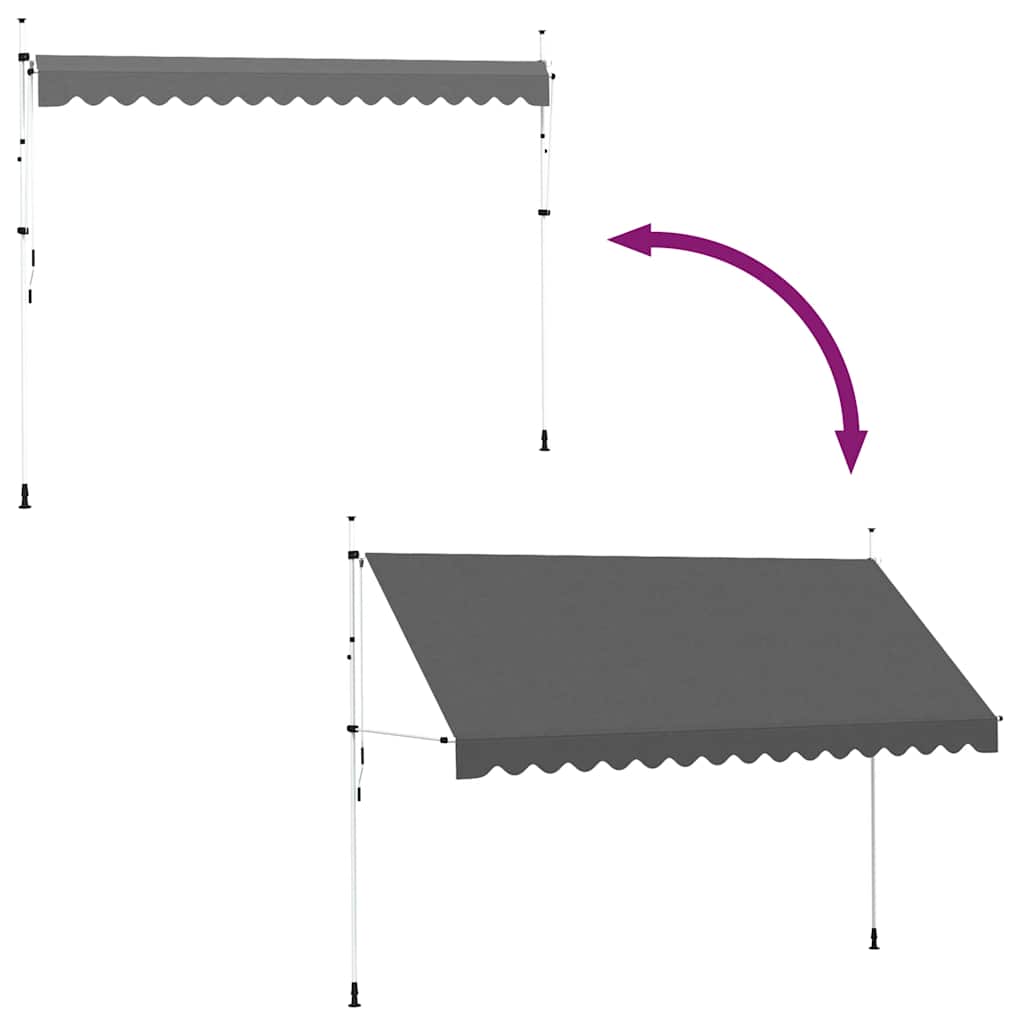 Tenda da Sole Retrattile Manuale 400 cm Antracite - homemem39