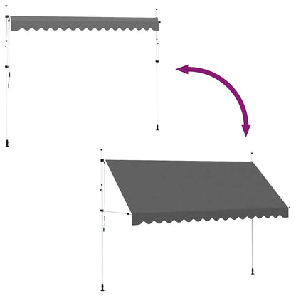 Tenda da Sole Retrattile Manuale 400 cm Antracite - homemem39