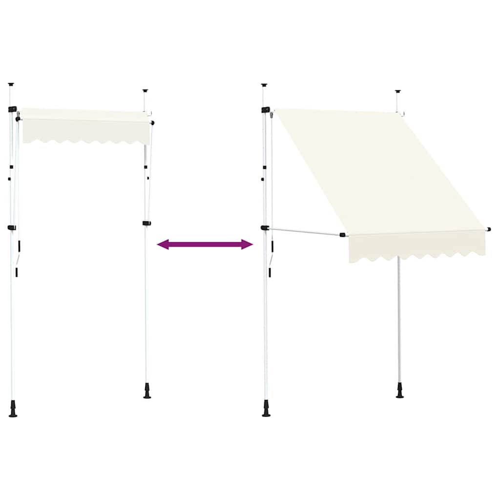 Tenda da Sole Retrattile Manuale 150 cm Crema - homemem39