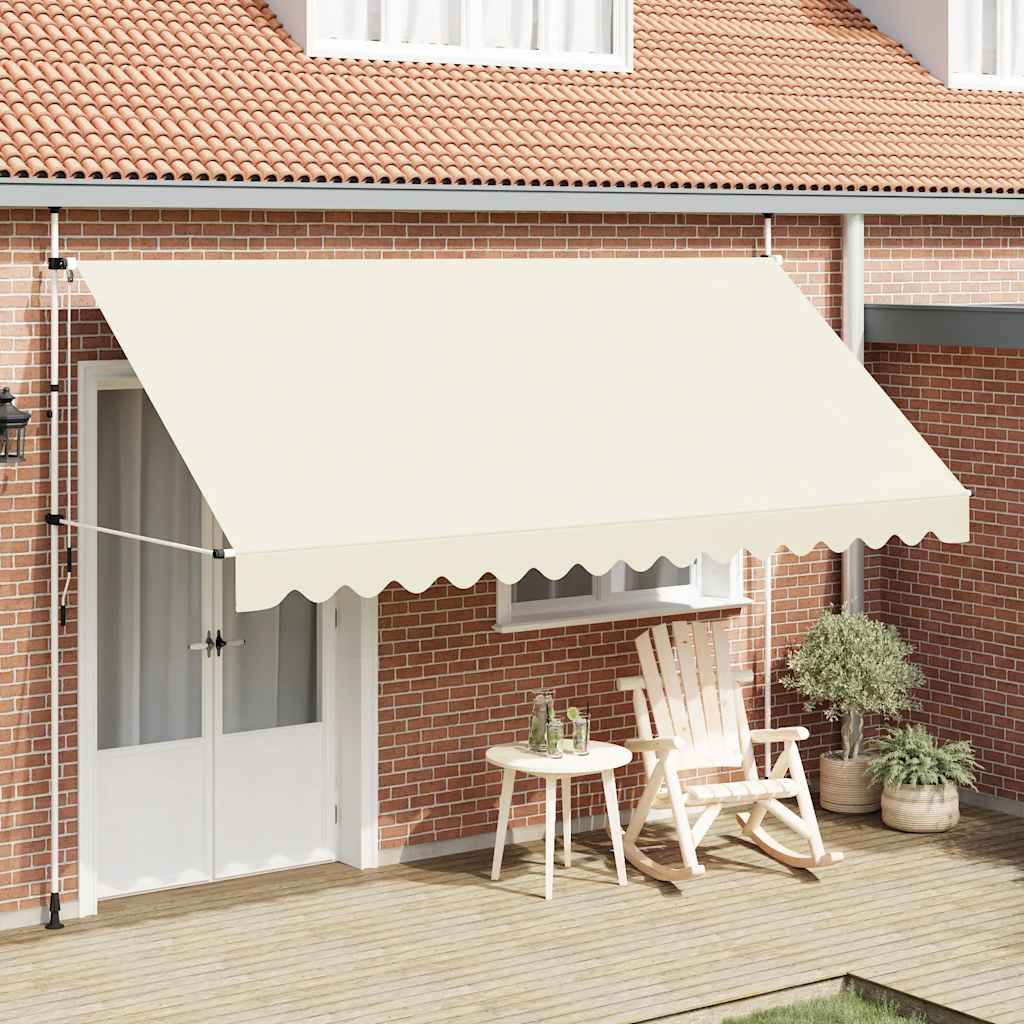 Tenda da Sole Retrattile Manuale 400 cm Crema - homemem39