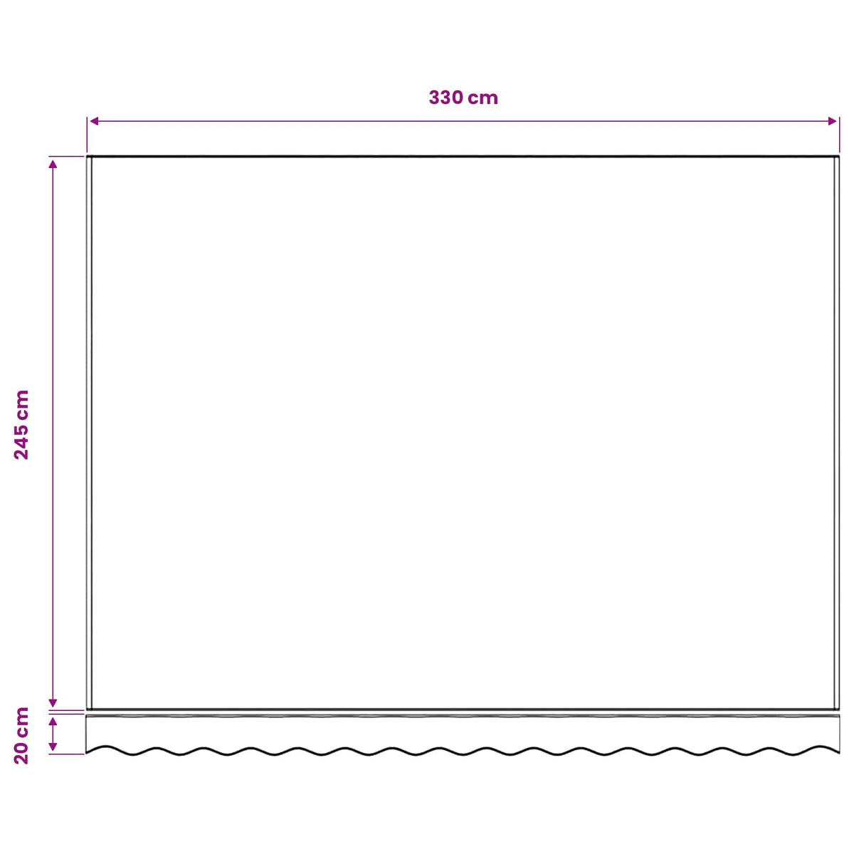 Tessuto di Ricambio per Tenda da Sole Blu e Bianco 350x250 cm