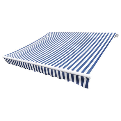 Tendone Parasole in Tela Blu e Bianco 450x300 cm - homemem39