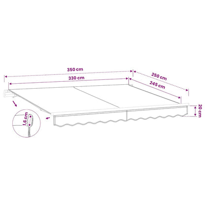 Tessuto di Ricambio per Tenda da Sole Crema 350x250 cm Poliestere - homemem39