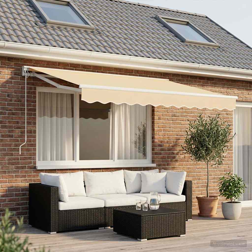 Tessuto di Ricambio per Tenda da Sole Crema 350x250 cm Poliestere - homemem39