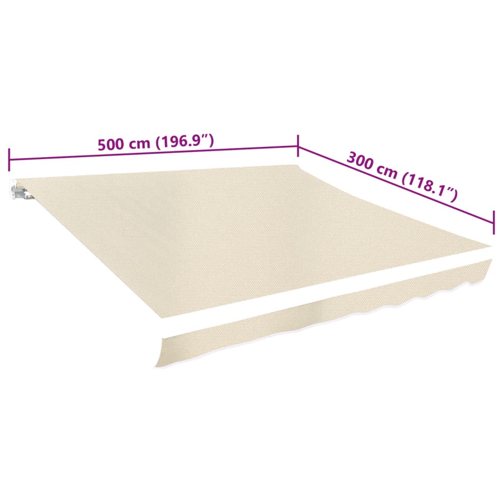 Tendone Parasole in Tela Crema 500x300 cm