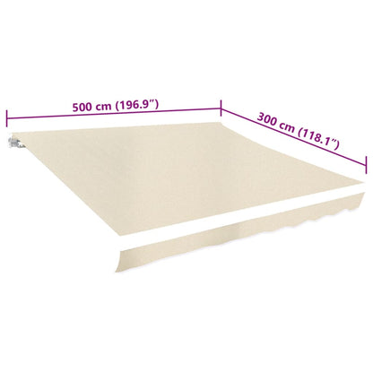 Tendone Parasole in Tela Crema 500x300 cm