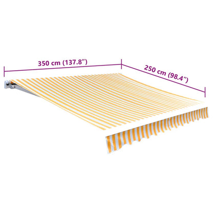 Tendone Parasole in Tela Arancione e Bianco 350x250 cm - homemem39