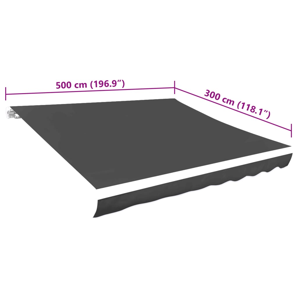 Tendone Parasole in Tela Antracite 5x3 m | homemem39