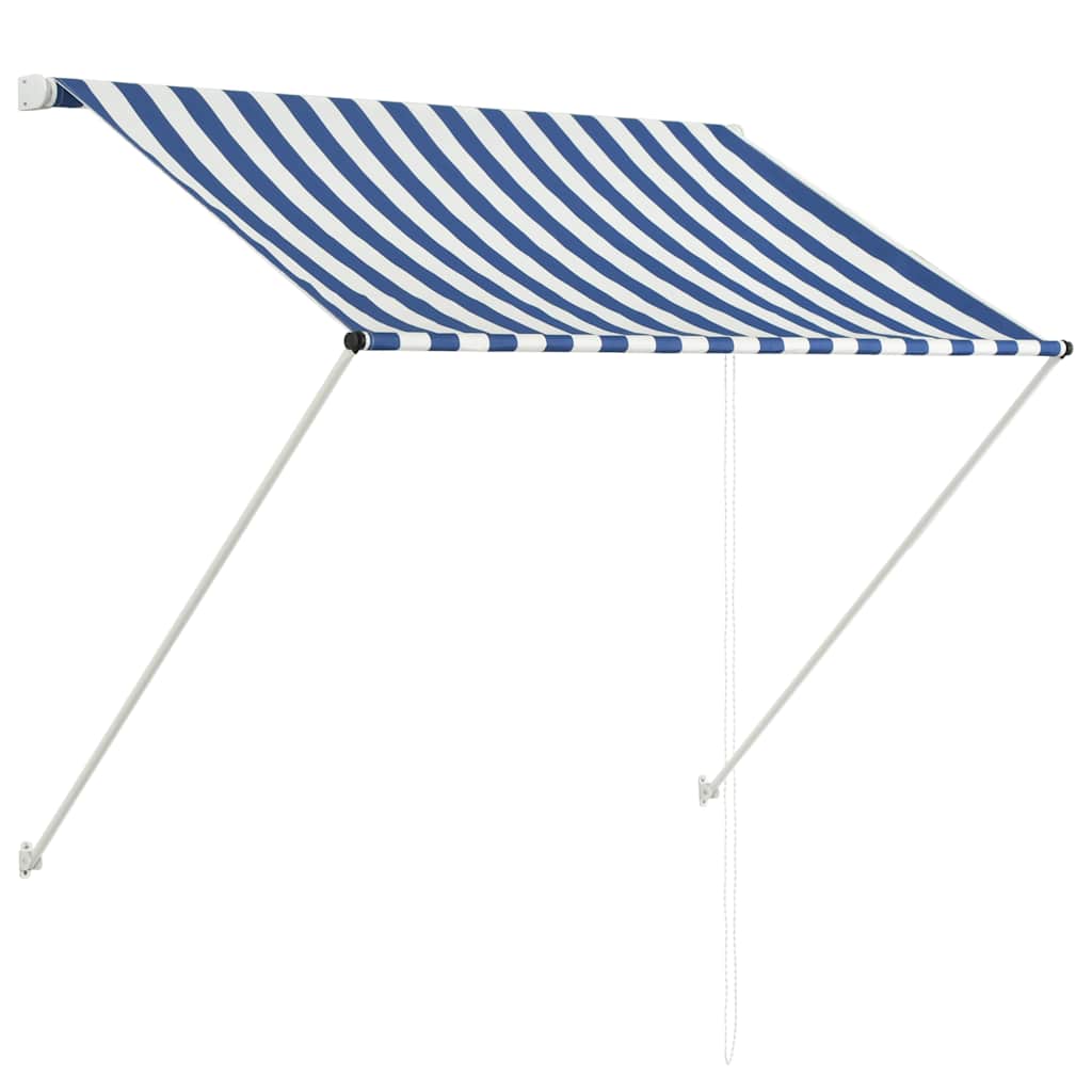 Tenda da Sole Retrattile 150x150 cm Blu e Bianco | homemem39
