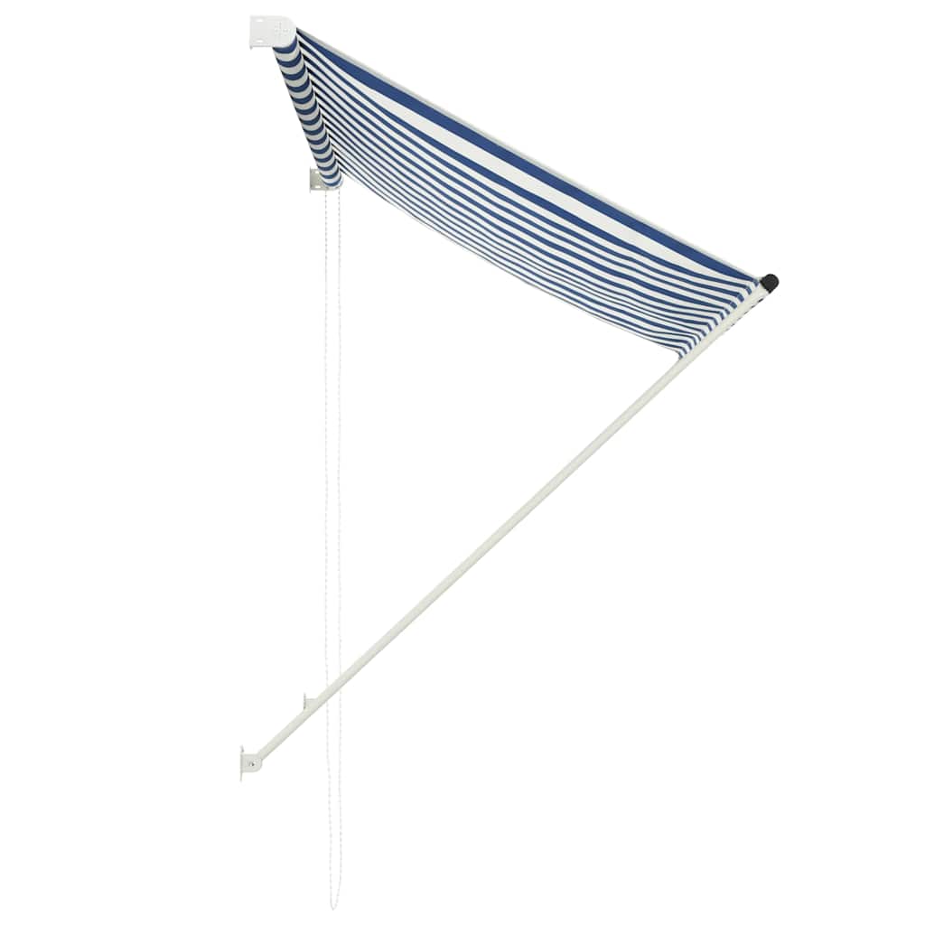 Tenda da Sole Retrattile 150x150 cm Blu e Bianco | homemem39