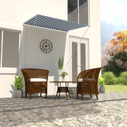 Tenda da Sole Retrattile 150x150 cm Blu e Bianco | homemem39