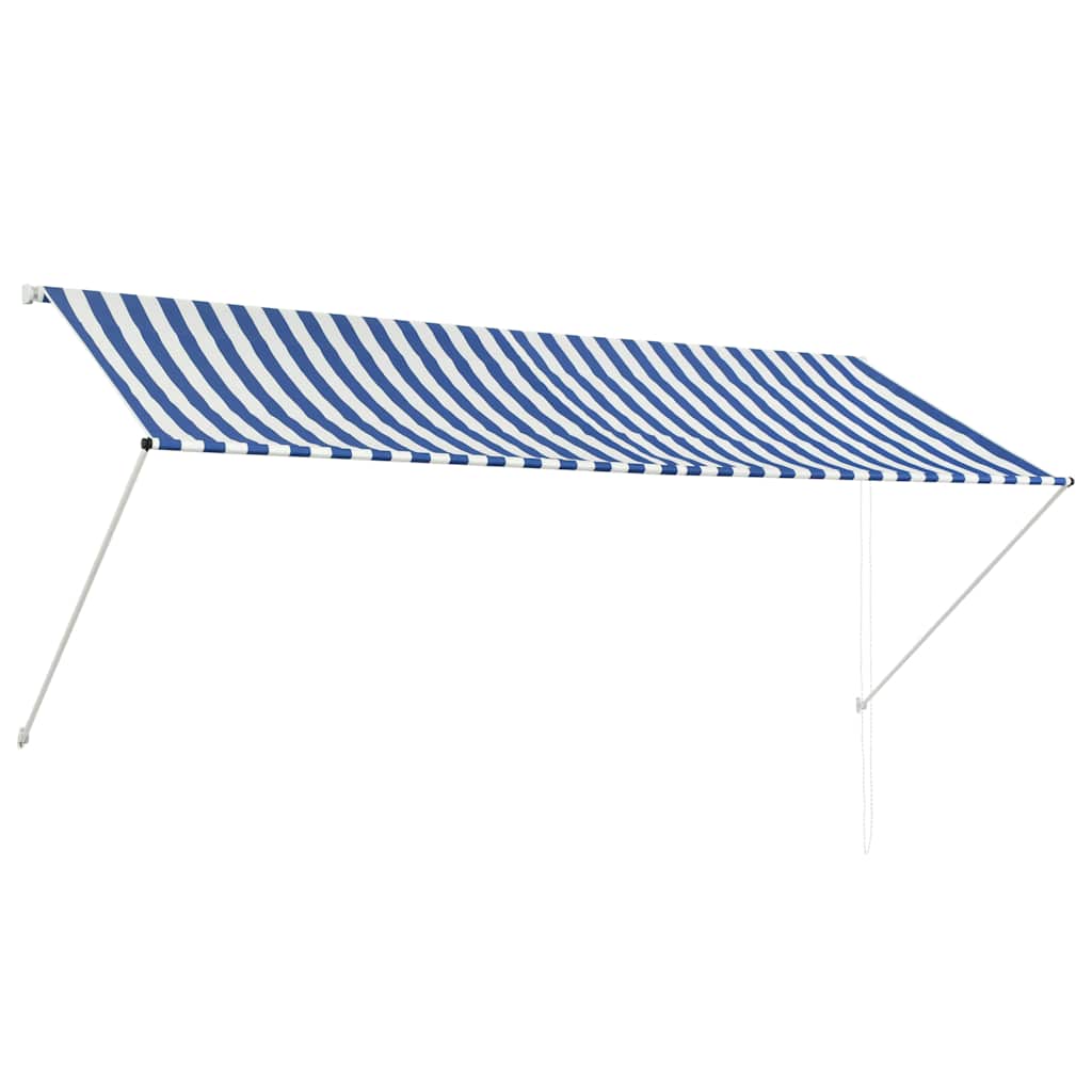 Tenda da Sole Retrattile 300x150 cm Blu e Bianco - homemem39