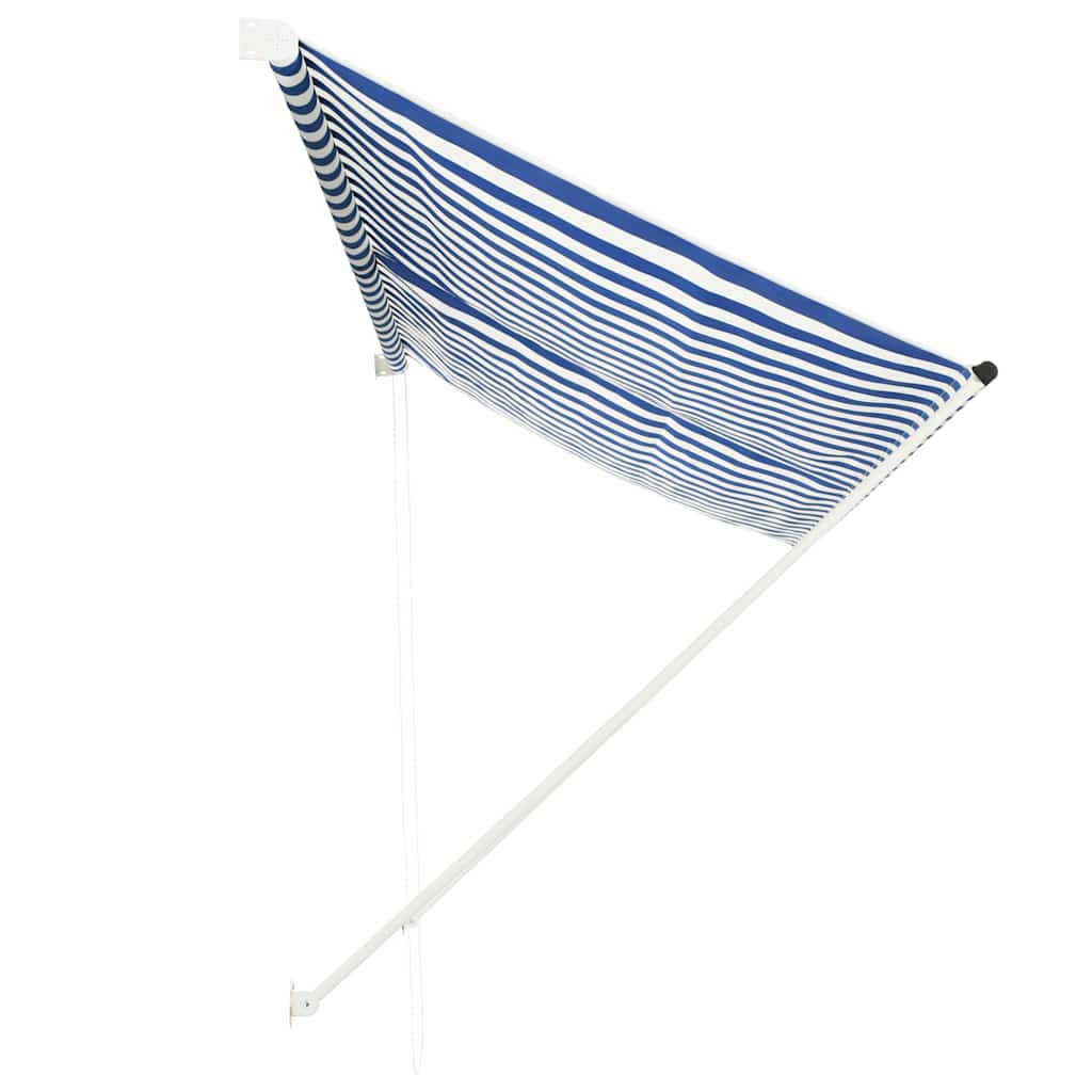 Tenda da Sole Retrattile 300x150 cm Blu e Bianco - homemem39