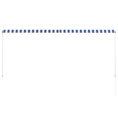 Tenda da Sole Retrattile 300x150 cm Blu e Bianco - homemem39