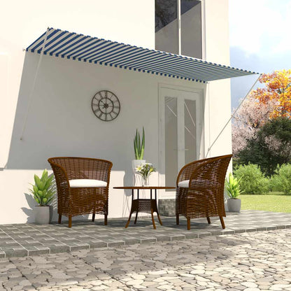 Tenda da Sole Retrattile 300x150 cm Blu e Bianco - homemem39