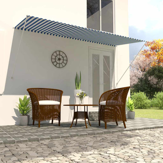 Tenda da Sole Retrattile 300x150 cm Blu e Bianco - homemem39