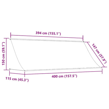 Tenda da Sole Retrattile 400x150 cm Blu e Bianco