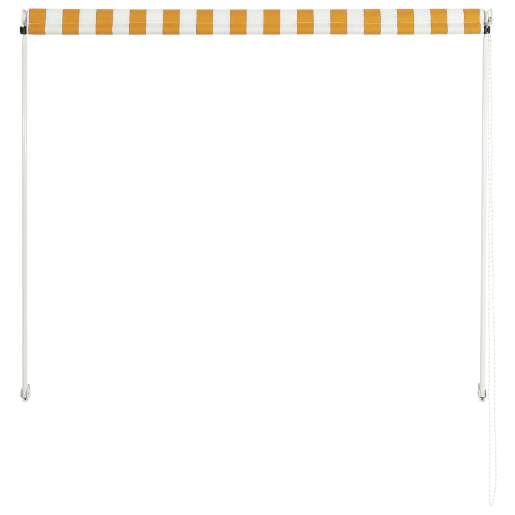 Tenda da Sole Retrattile 150x150 cm Giallo e Bianco