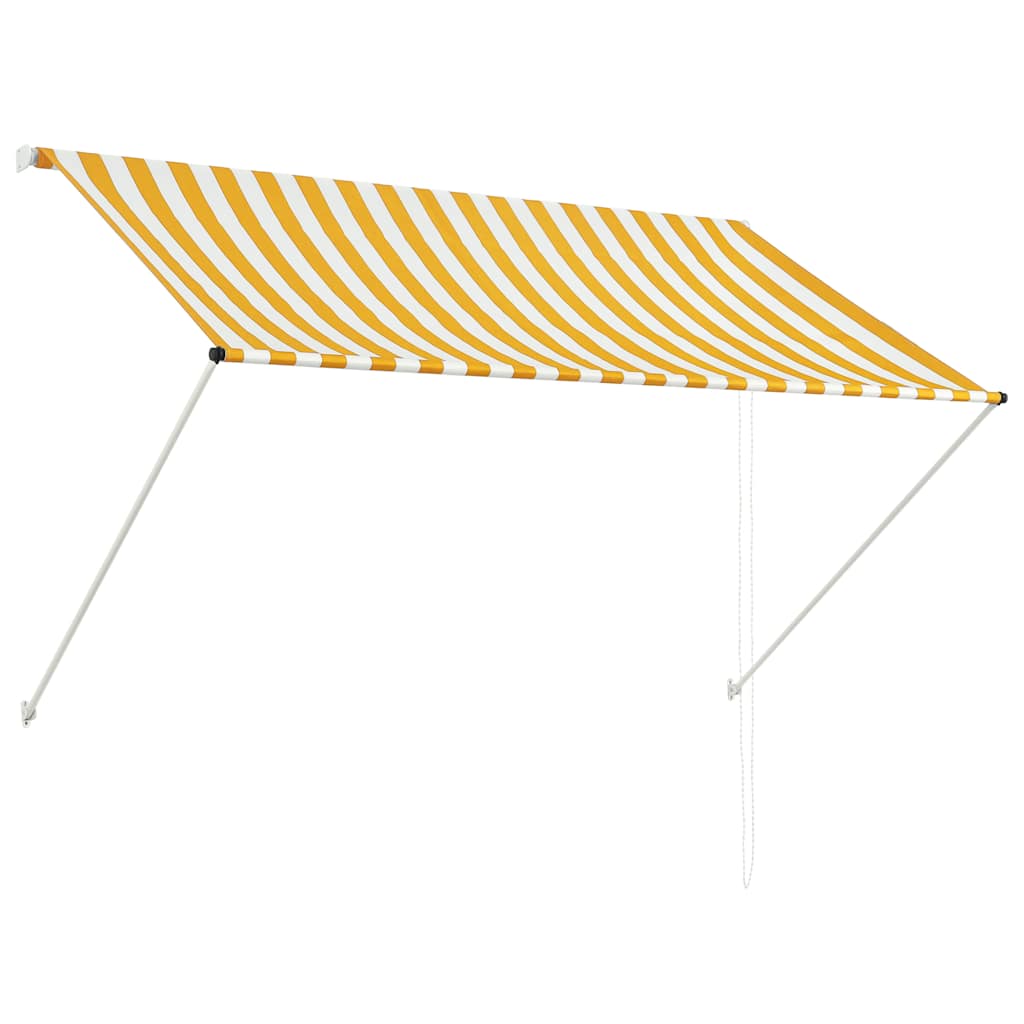 Tenda da Sole Retrattile 200x150 cm Giallo e Bianco - homemem39
