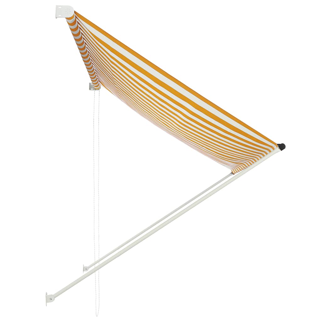 Tenda da Sole Retrattile 200x150 cm Giallo e Bianco - homemem39