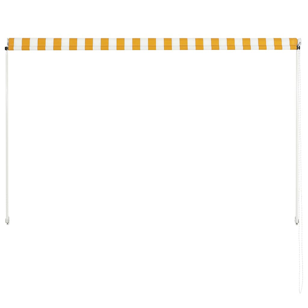 Tenda da Sole Retrattile 200x150 cm Giallo e Bianco - homemem39