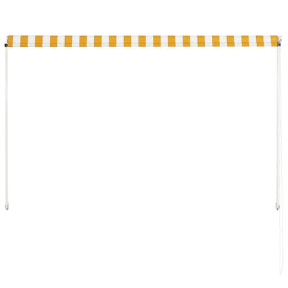 Tenda da Sole Retrattile 200x150 cm Giallo e Bianco - homemem39