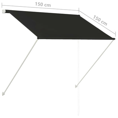 Tenda da Sole Retrattile 150x150 cm Antracite