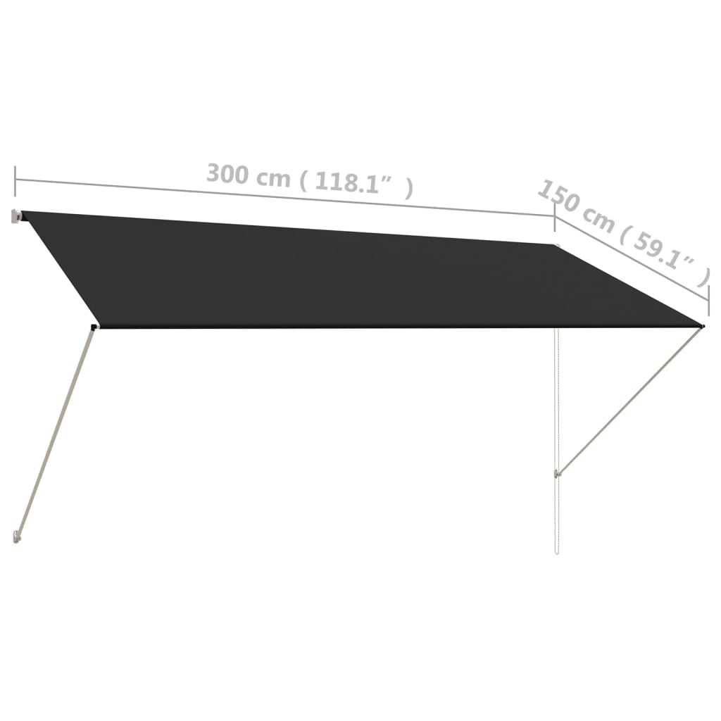 Tenda da Sole Retrattile 300x150 cm Antracite