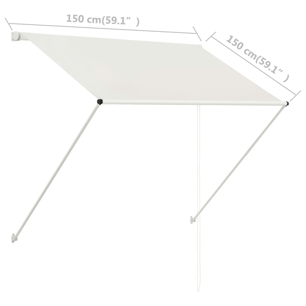 Einziehbare Markise 150x150 cm Creme