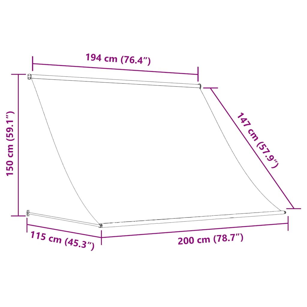 Tenda da Sole Retrattile 200x150 cm Crema | homemem39