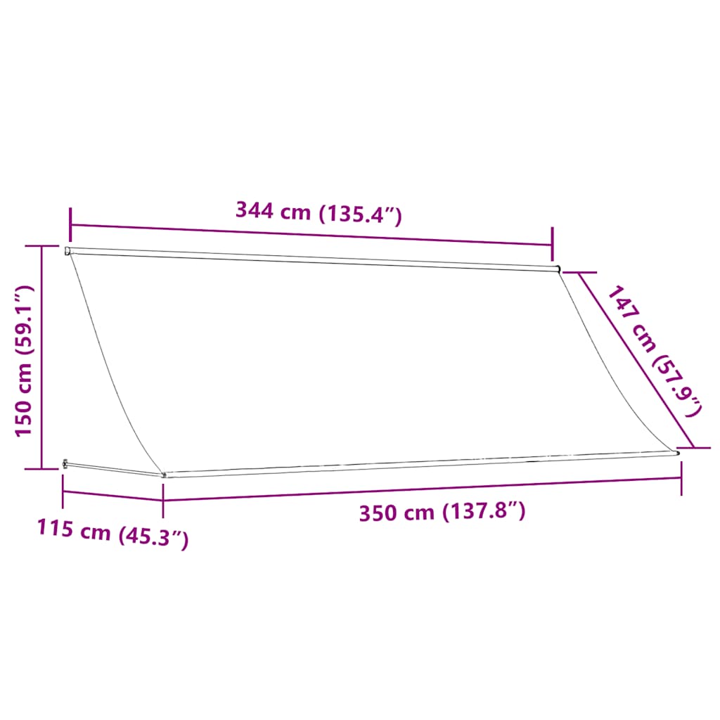 Tenda da Sole Retrattile 350x150 cm Crema | homemem39