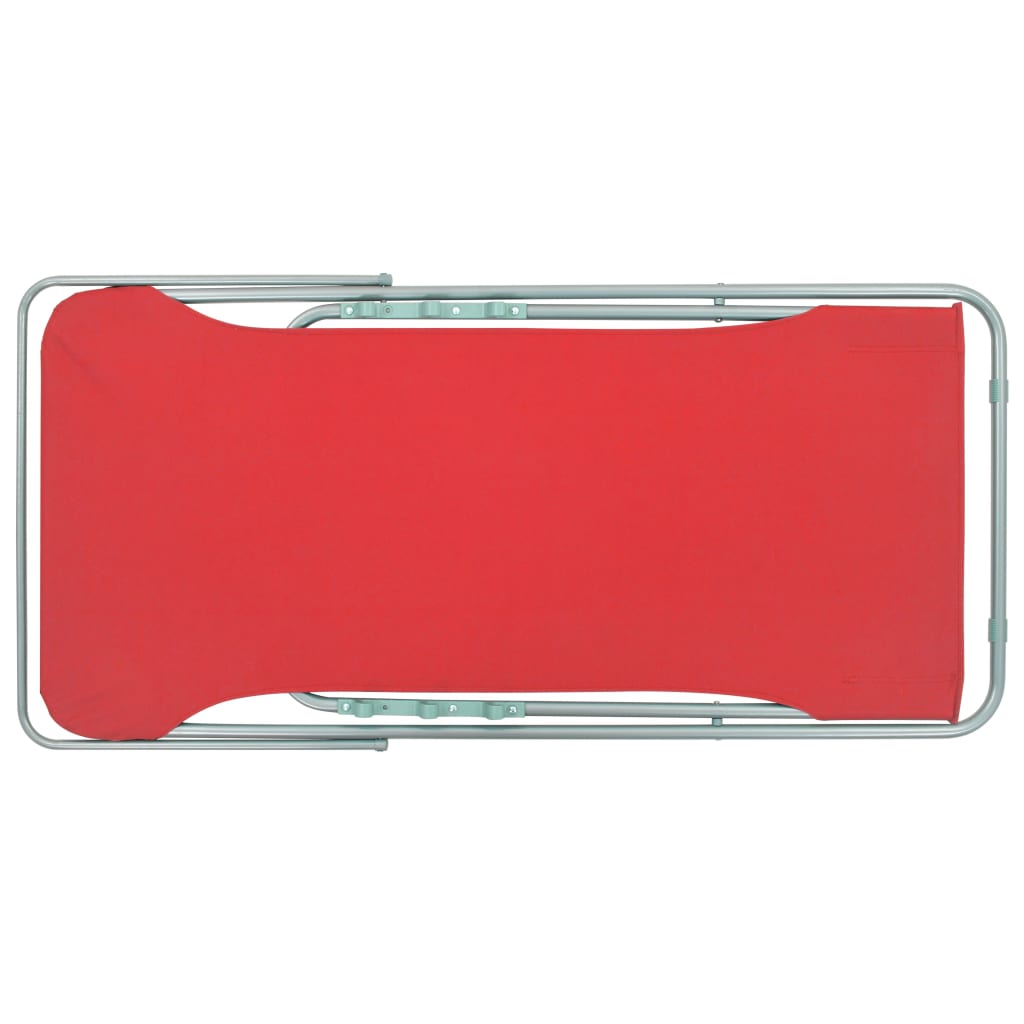 Sedia da Spiaggia Pieghevole 2 pz Acciaio Tessuto Oxford Rosso - homemem39