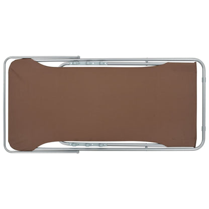 Sedie da Spiaggia Pieghevoli 2pz Acciaio Tessuto Oxford Marrone - homemem39