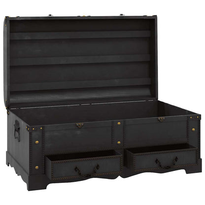 Baule del Tesoro in Legno Nero 90x51x42 cm | homemem39