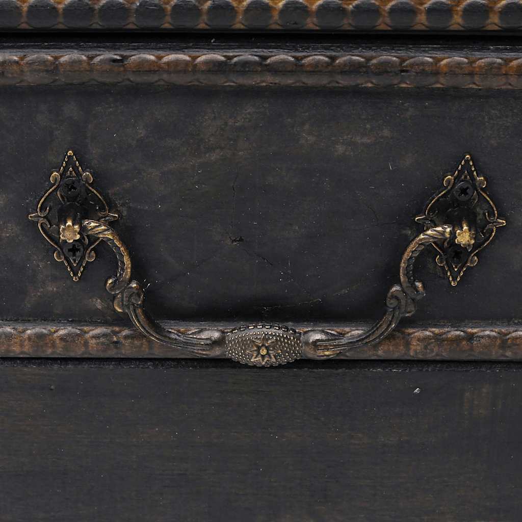 Baule del Tesoro in Legno Nero 90x51x42 cm | homemem39